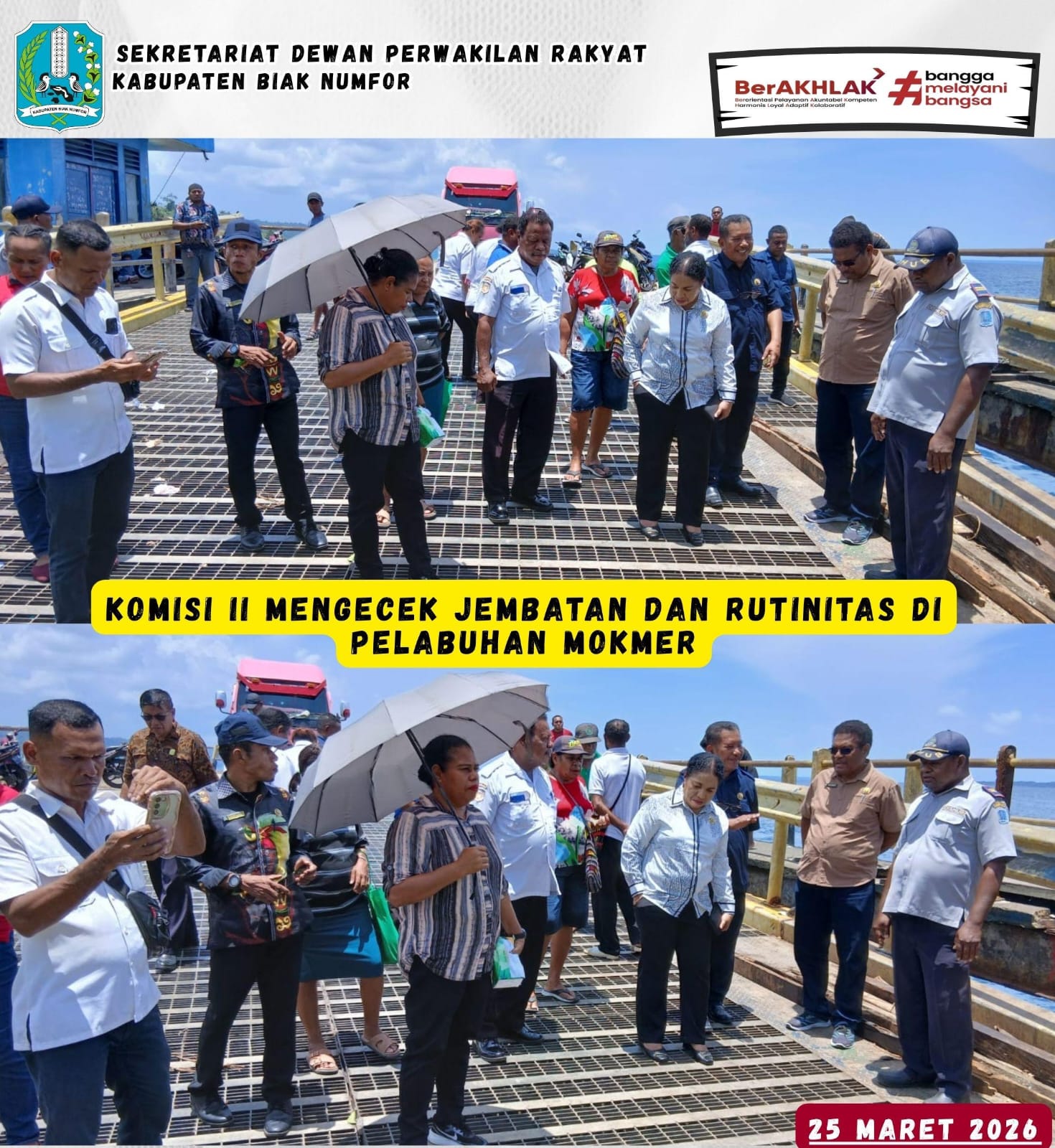 Kunjungan Kerja Komisi II DPRK Biak Numfor di Pelabuhan  Feri Mokmer