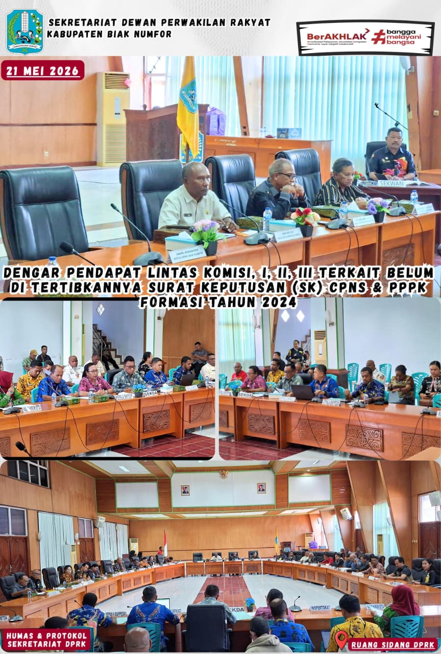 RDP LINTAS KOMISI I,II DAN III TERKAIT BELUM TERBITNYA SURAT KEPUTUSAN (SK) CPNS DAN PPPK FORMASI TAHUN 2024