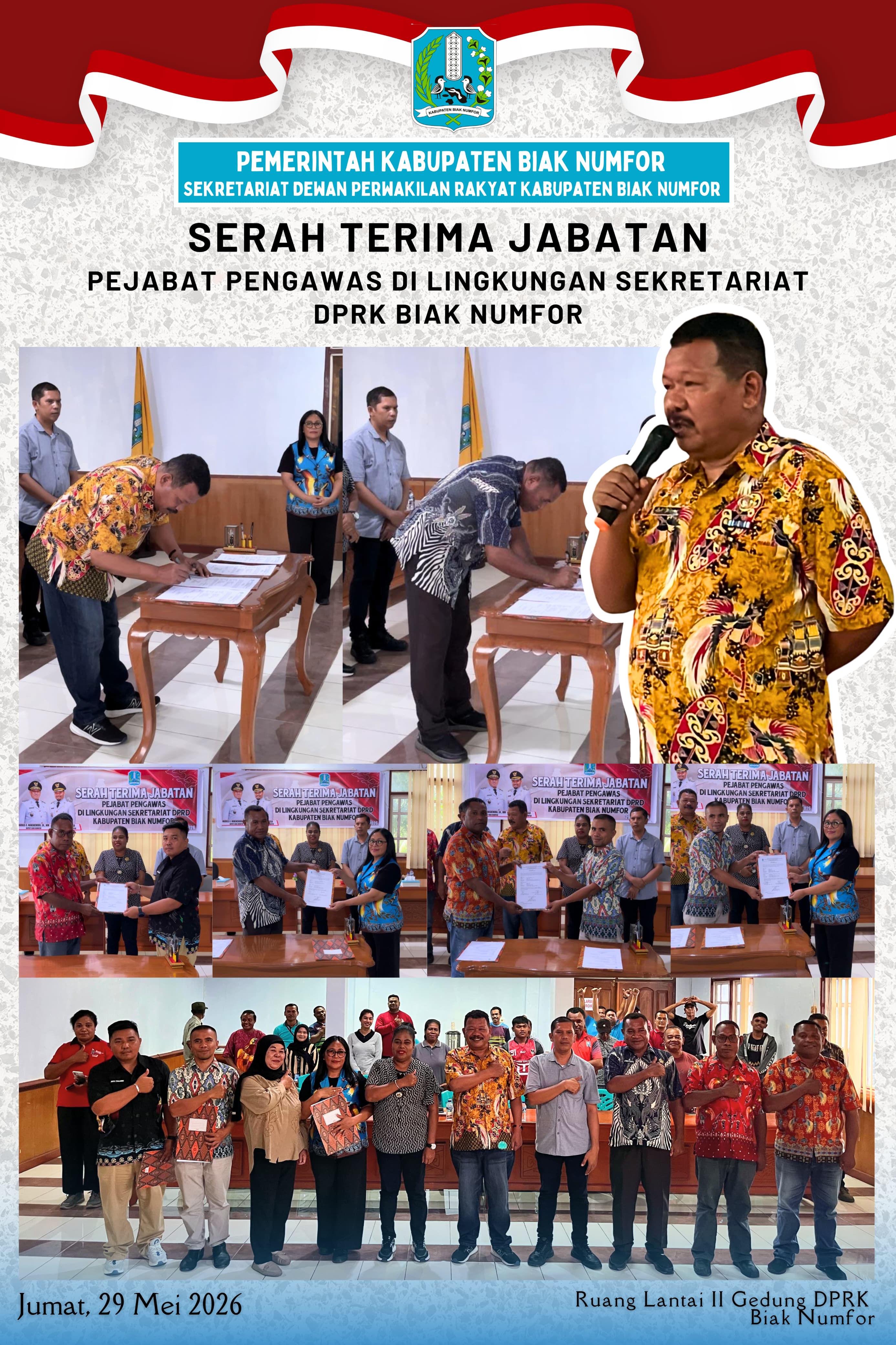 SERAH TERIMA JABATAN PEJABAT DI LINGKUNGAN SEKRETARIAT DPRK BIAK NUMFOR