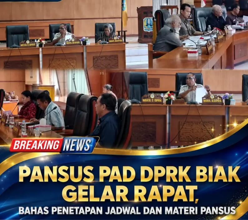 PANSUS PAD DPRK BIAK NUMFOR GELAR RAPAT  BAHAS PENETAPAN JADWAL DAN MATERI PANSUS