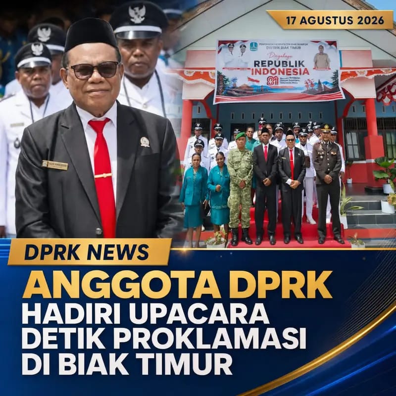 HUT RI KE 81 TAHUN  TEKS PROKLAMASI DIBACAKAN OLEH ANGGOTA DPRK BIAK NUMFOR ABSALOM RUMKOREM