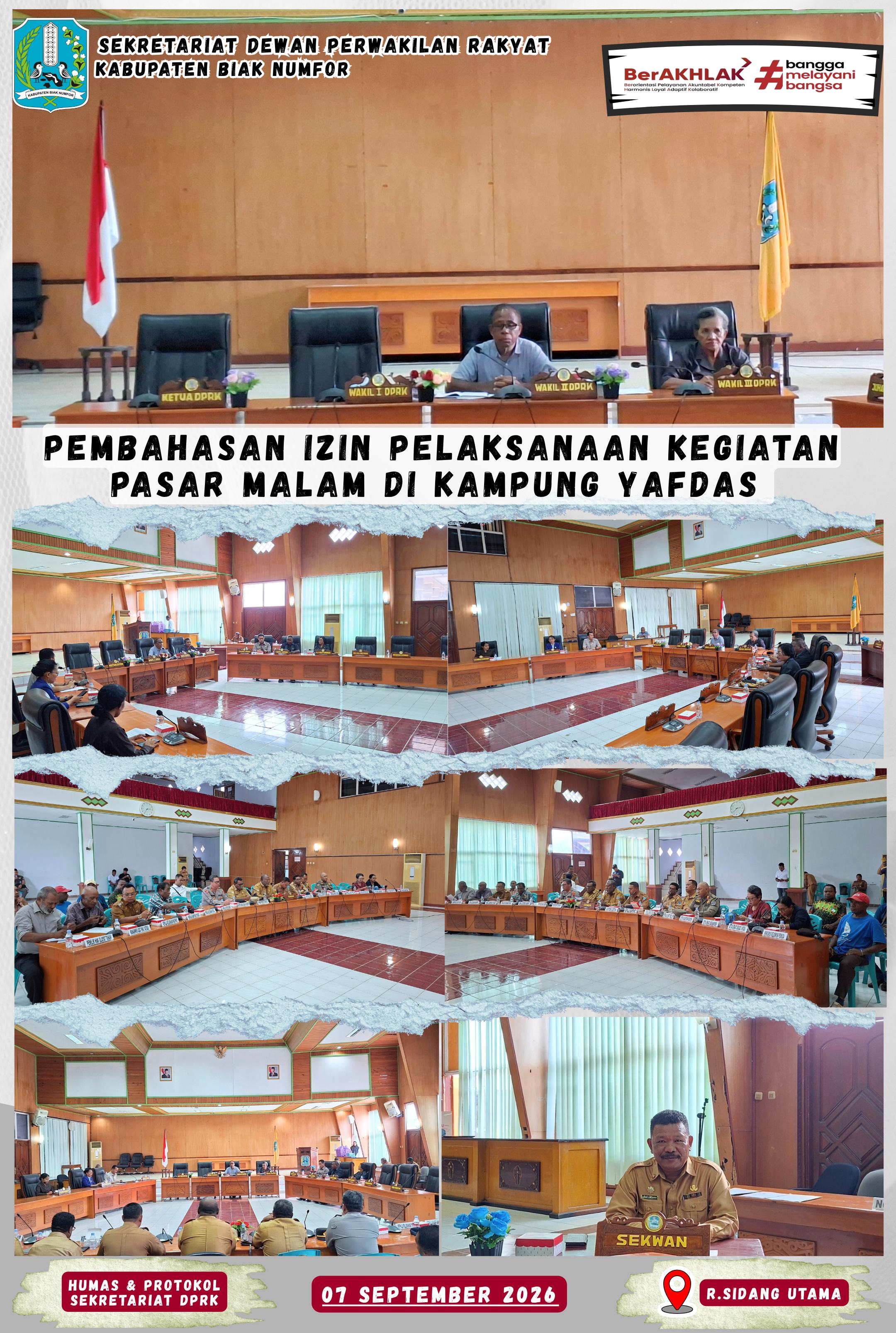 Rdp Bahas Izin Buka Pasar Malam Di kampung Yafdas