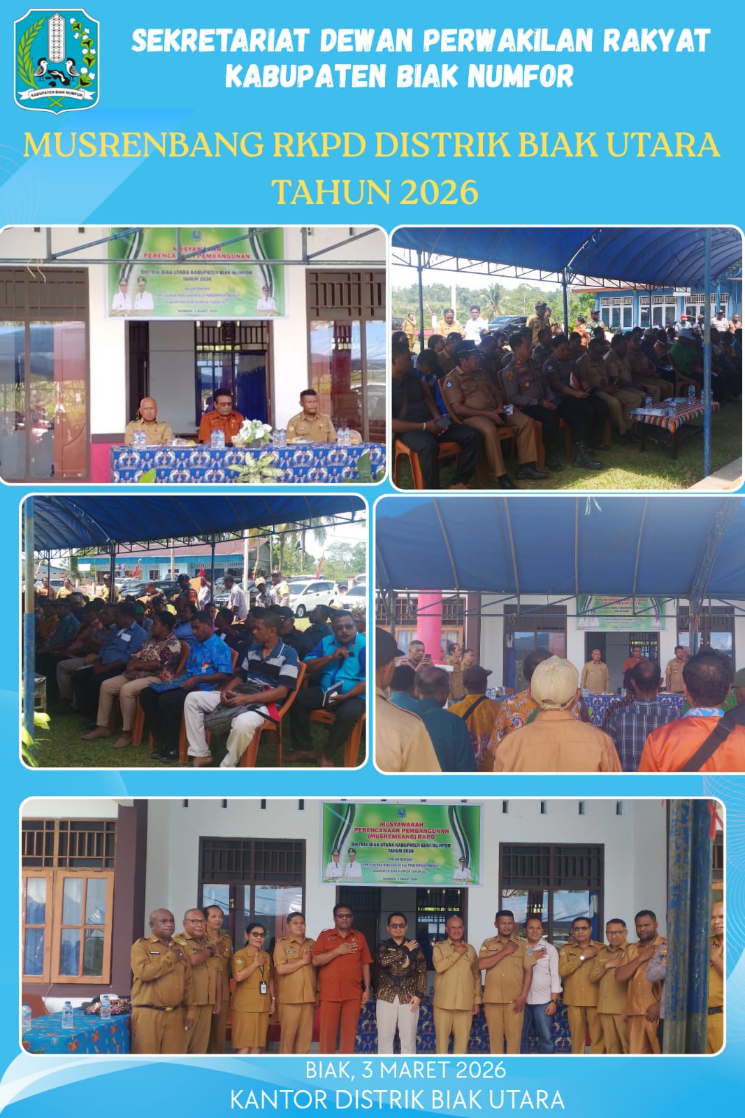 DPRK  BERSAMA PEMDA BIAK NUMFOR HADIRI MUSREMBANG RKPD BIAK UTARA