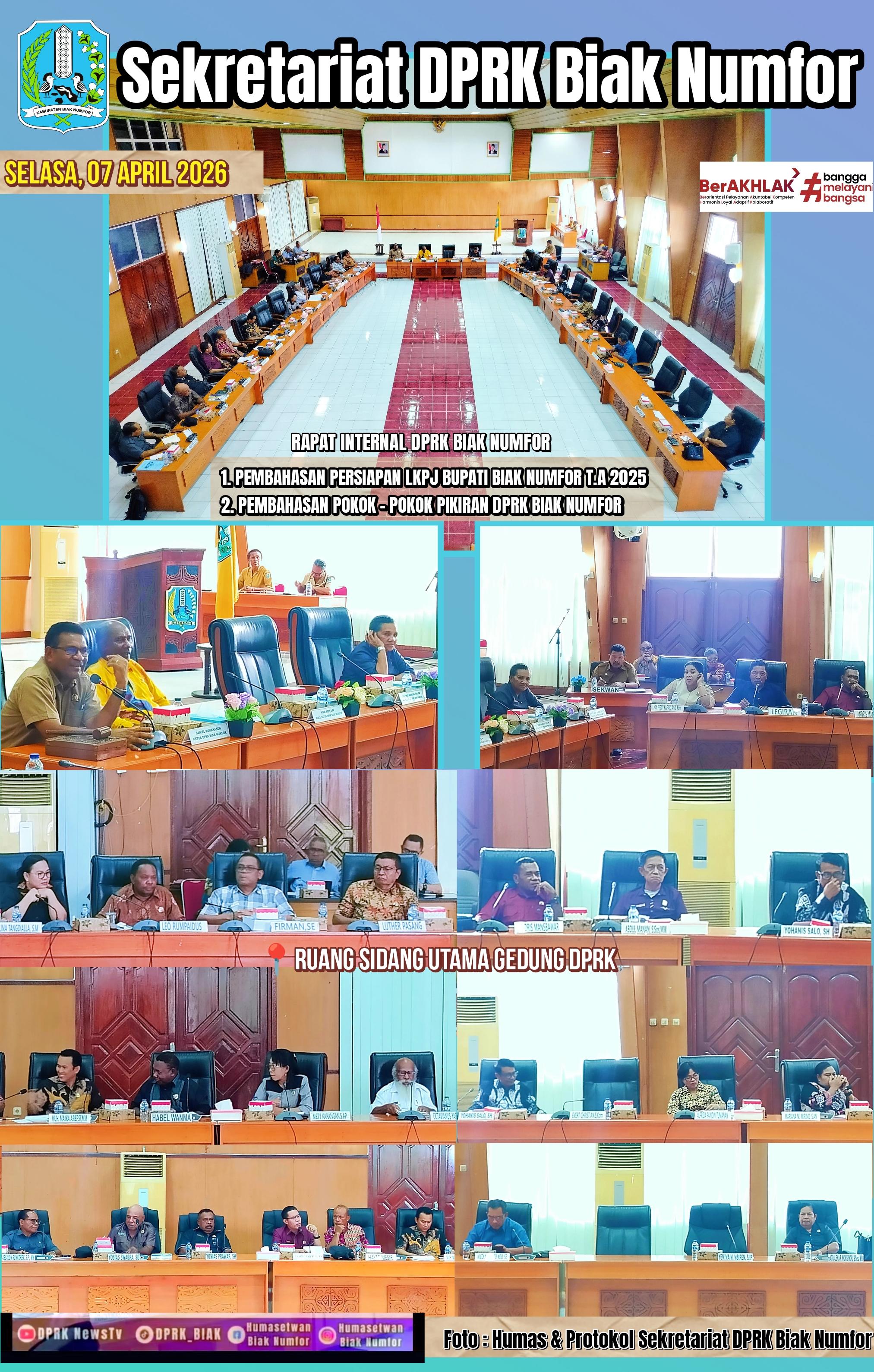 Rapat DPRK Biak Numfor Tentang Pembahasan LKPJ Bupati Biak Numfor Tahun Anggaran 2025