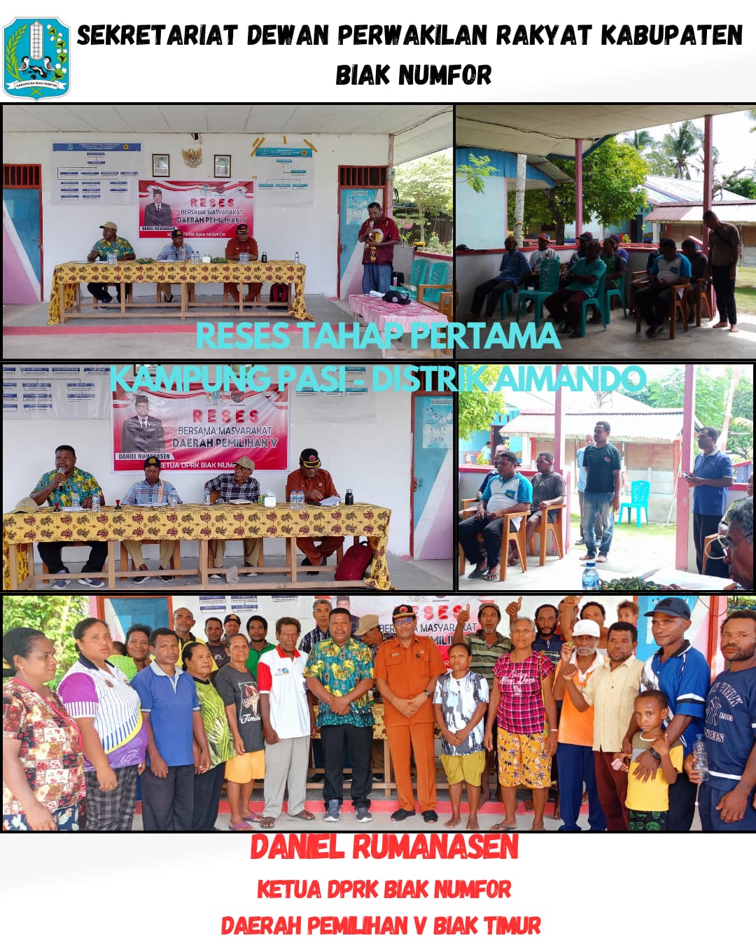 KETUA DPRK BIAK NUMFOR gelar Reses di KAMPUNG Pasi dan Distrik AIMANDO