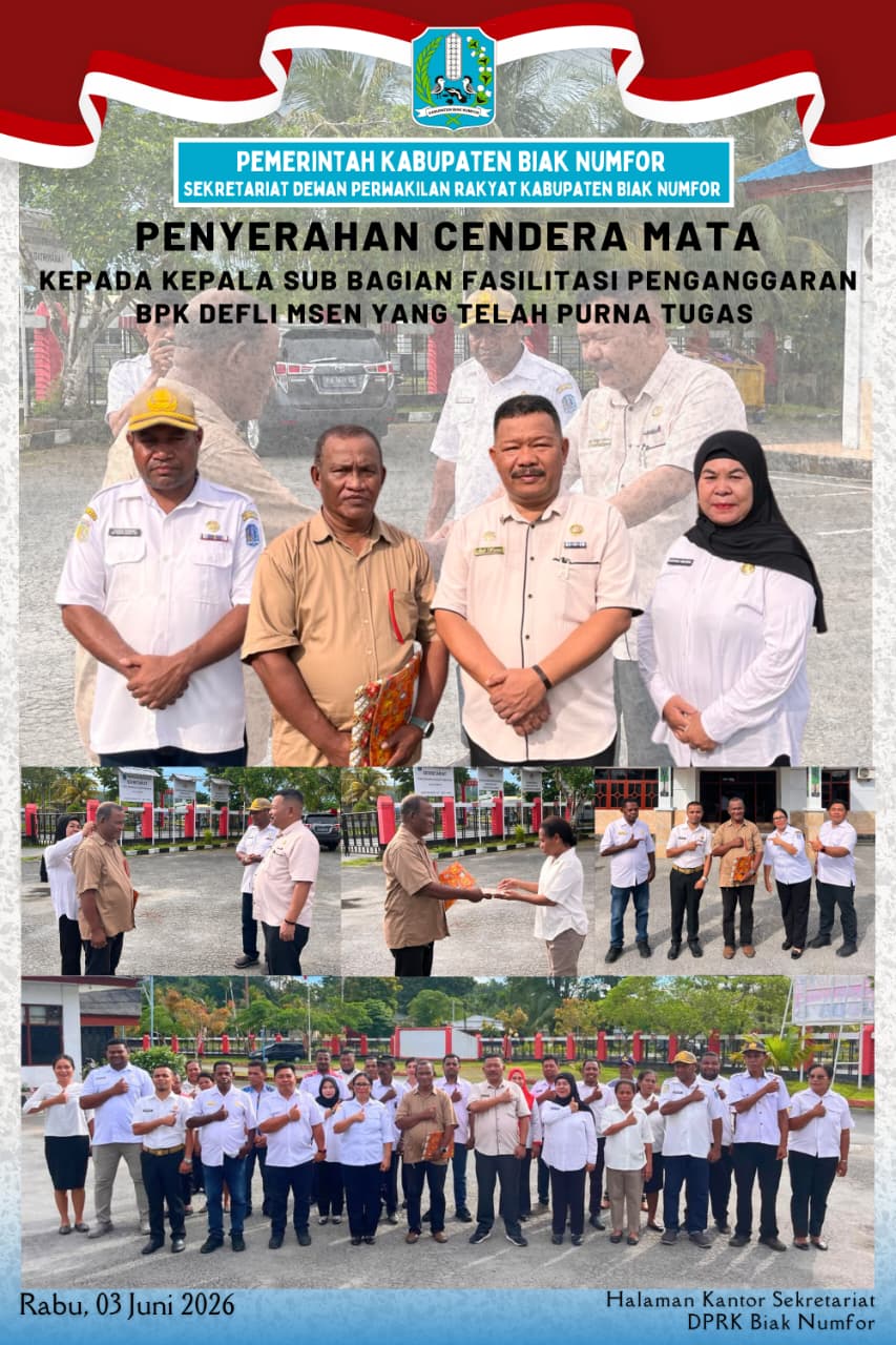 Apel Pagi dan Penyerahan Cendramata Kepada Bpk. Defli Msen, S.AN
