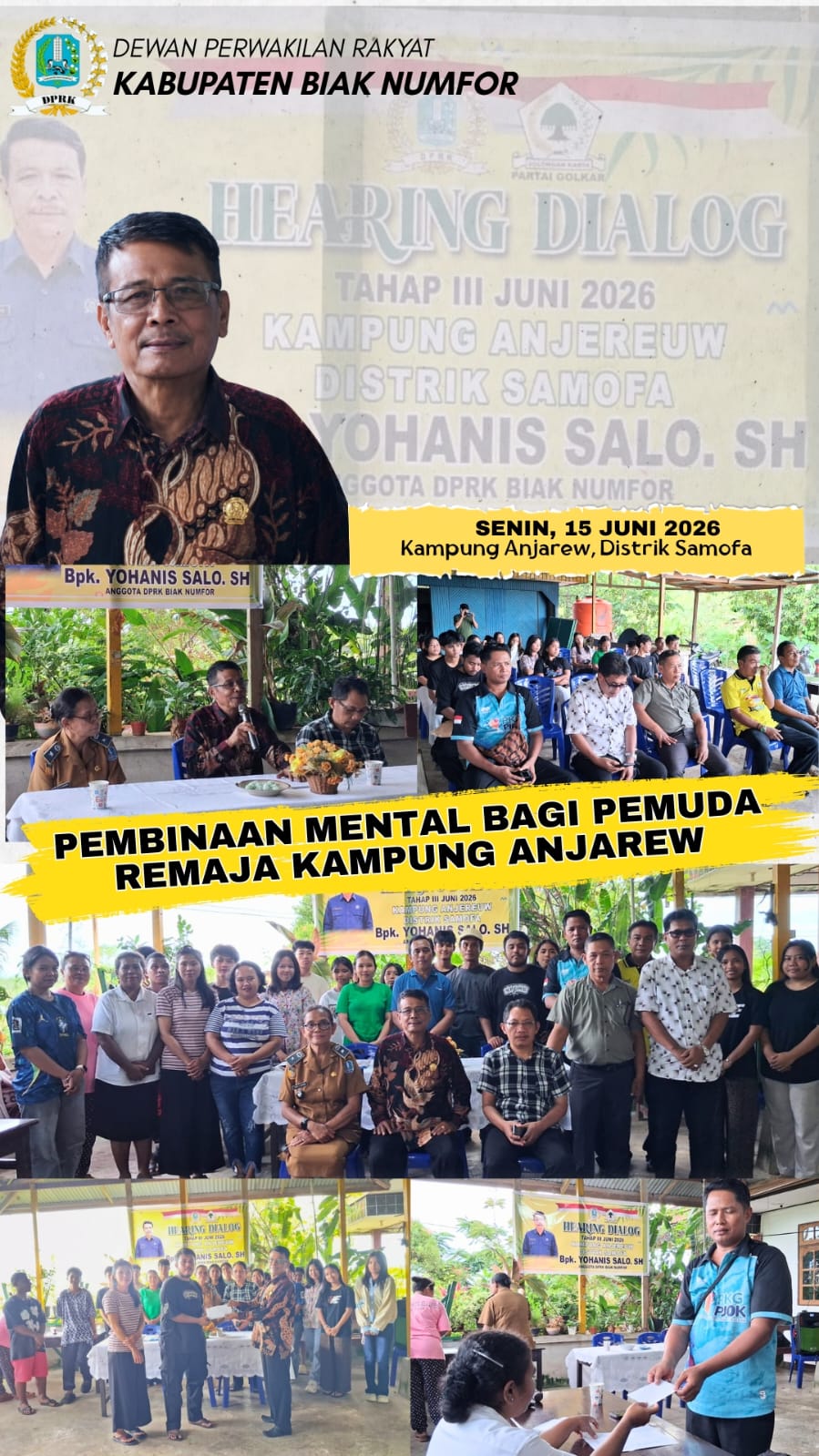 ANGGOTA DPRK BN .YOHANES SALLO GELAR HEARING TAHAP III