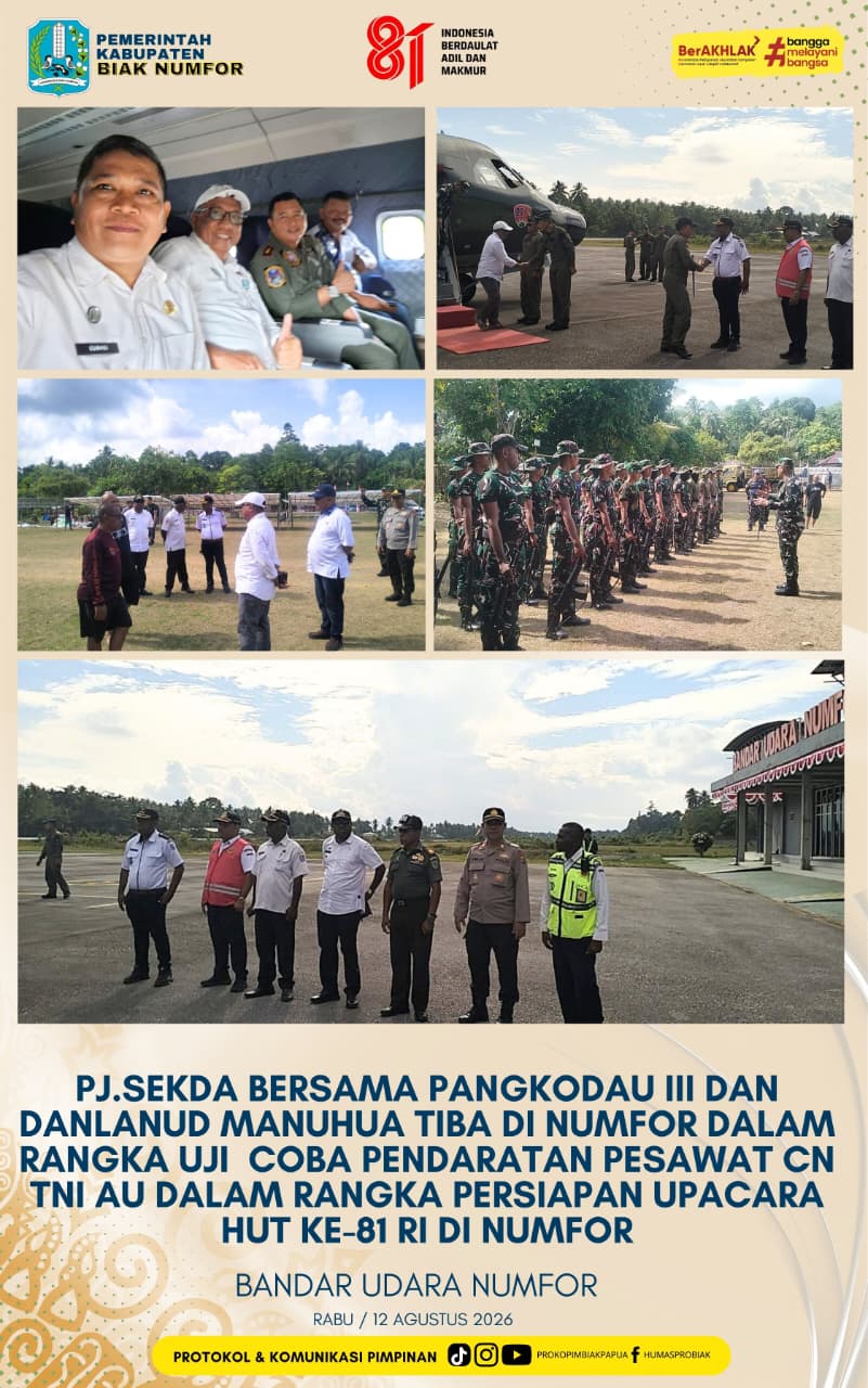 PJ. SEKDA BERSAM PANGKODAUIII UJI COBA  PESAWAT CN TNI AU