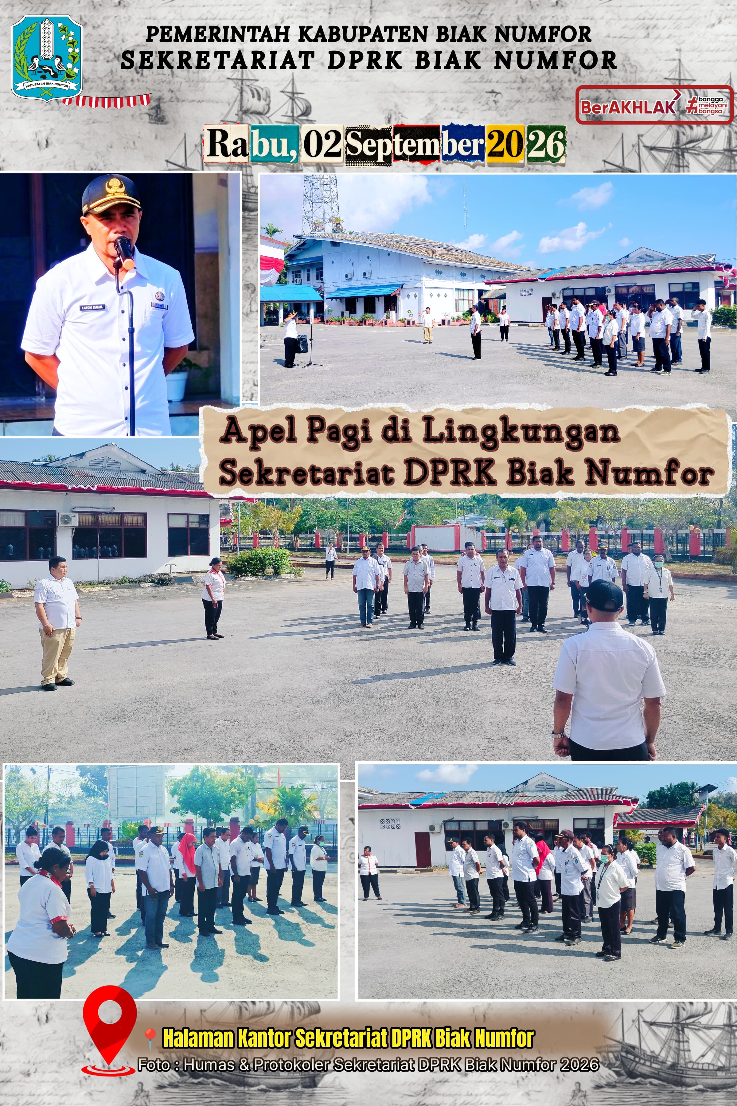 Apel pagi Di lingkungan Sekretariat DPRK