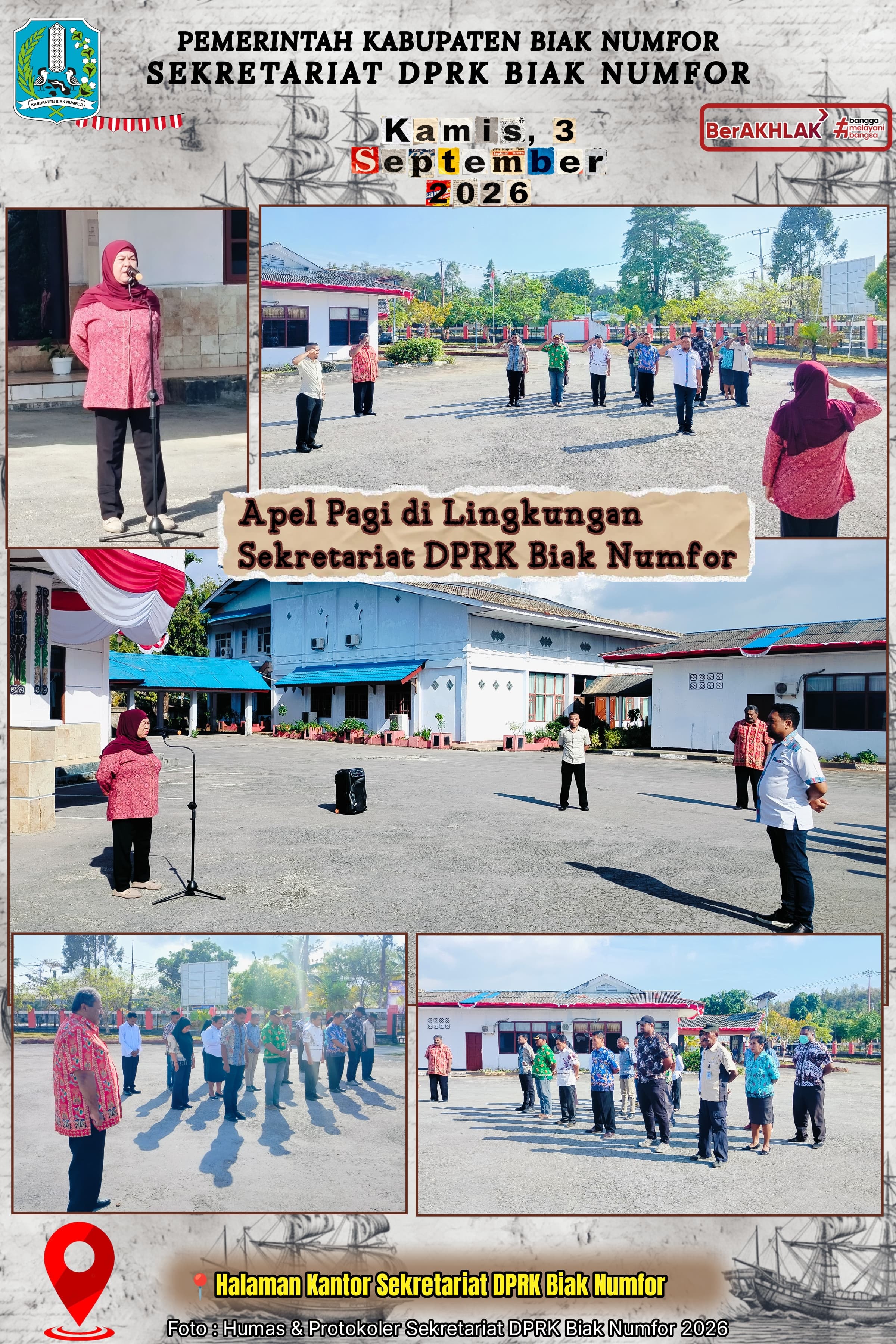 Apel pagi Di lingkungan Sekretariat DPRK