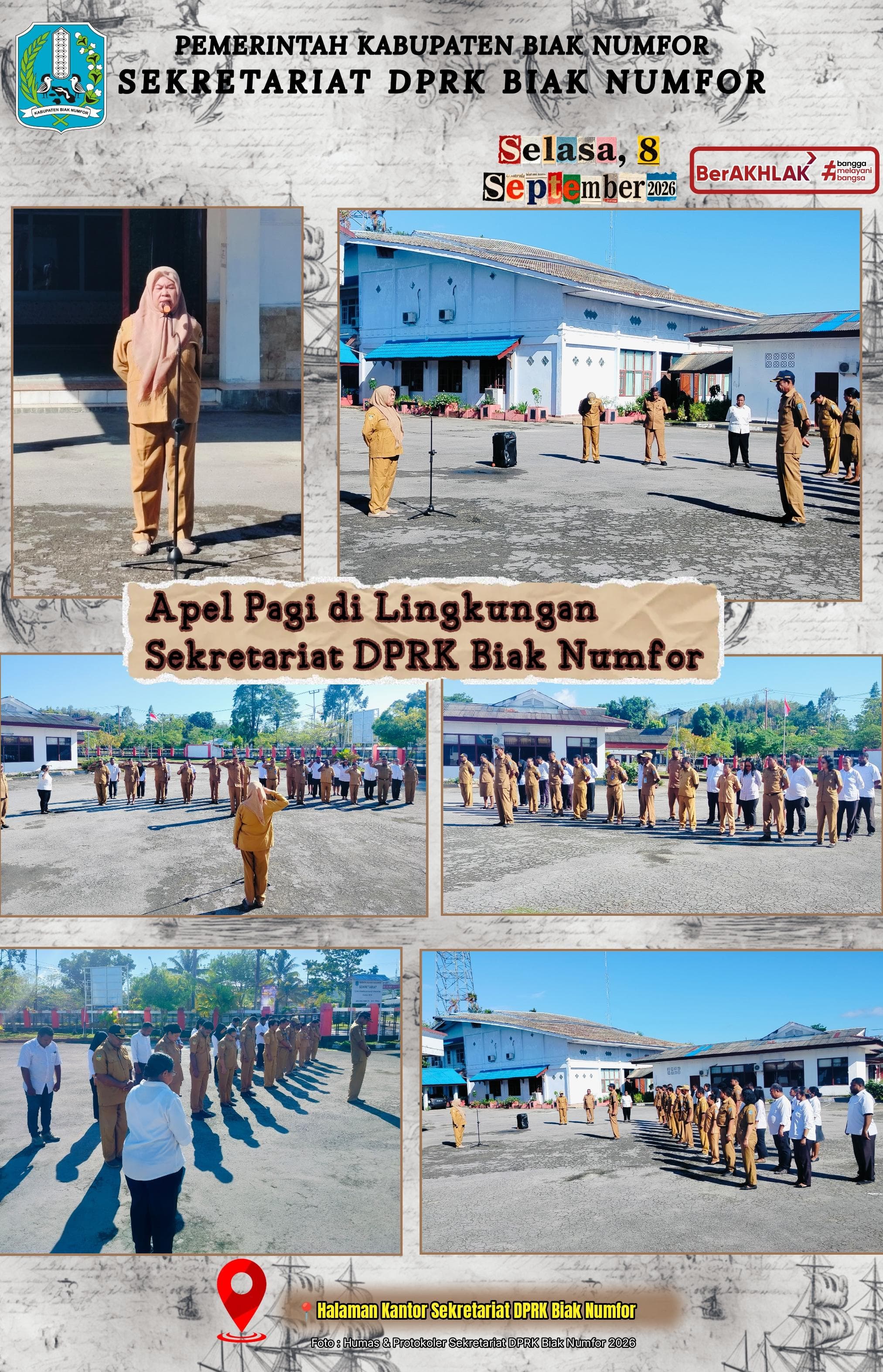 Apel pagi Di lingkungan Sekretariat DPRK