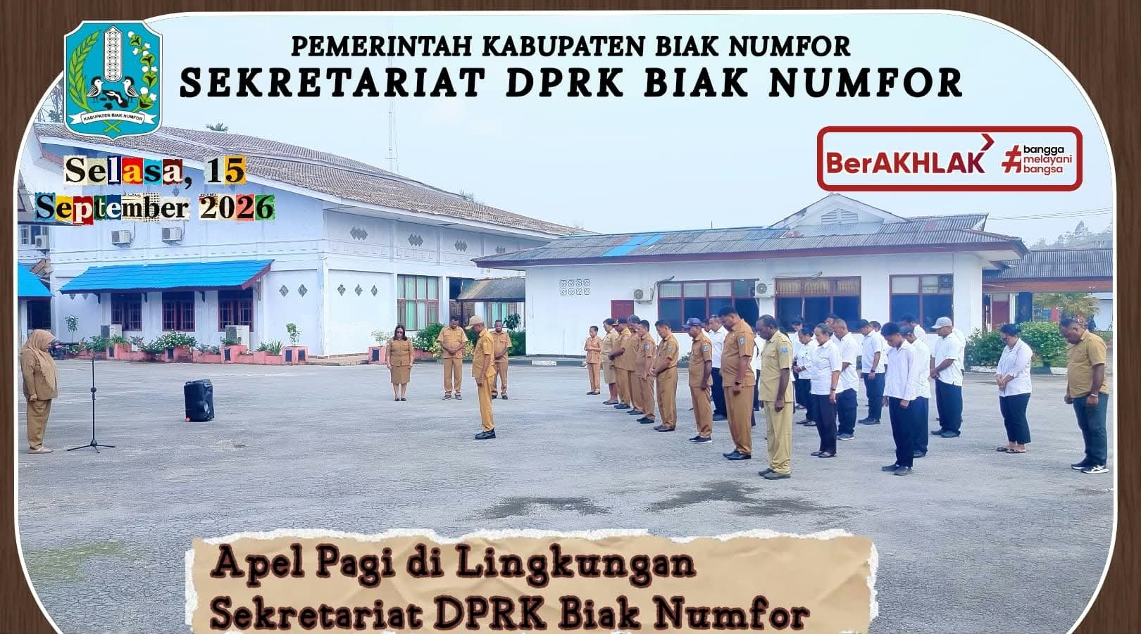 Apel pagi di lingkungan Sekretariat DPRK BN